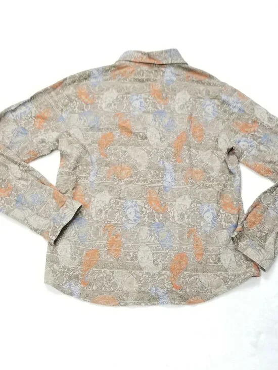 Woolrich Shirt Womens M Medium Long Sleeve Print Paisley Colorful Button Western - Picture 4 of 7